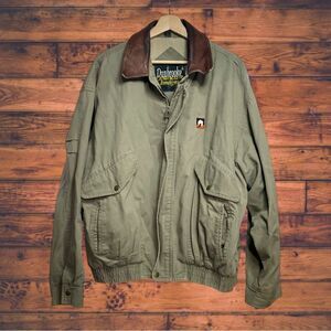 Dunbrooke VTG‎ Leather Collar Canvas Jacket Men's Large